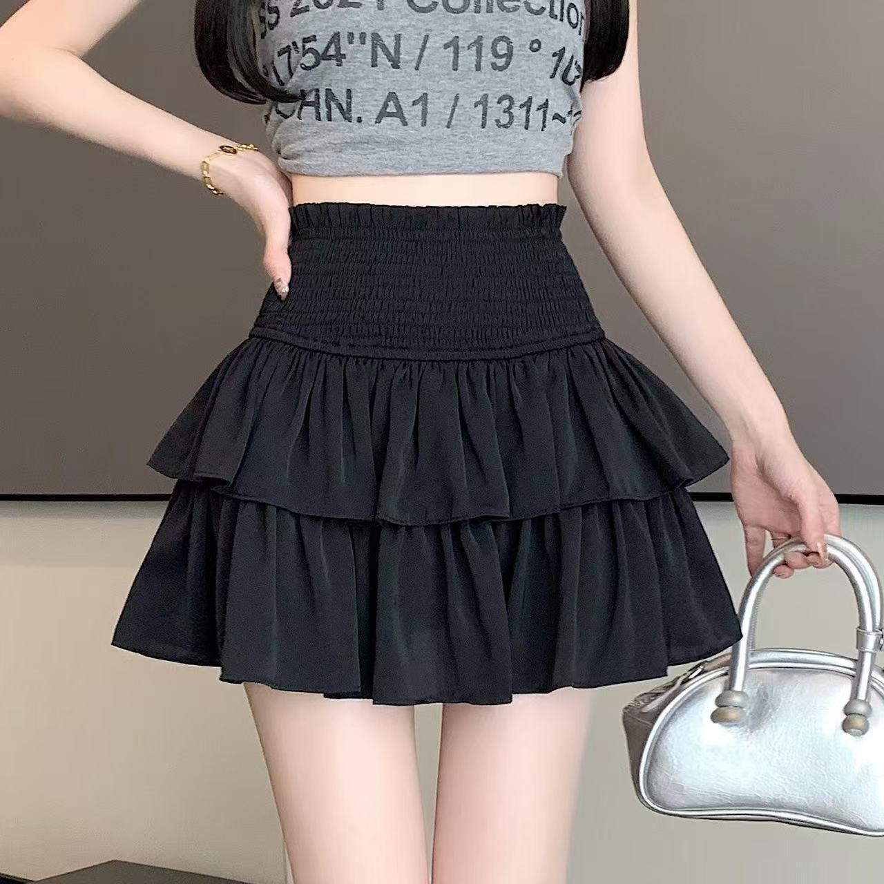 Women s High Waist Fluffy A-line Black Ballet Skirt - Summer Fashion Short Skirt M