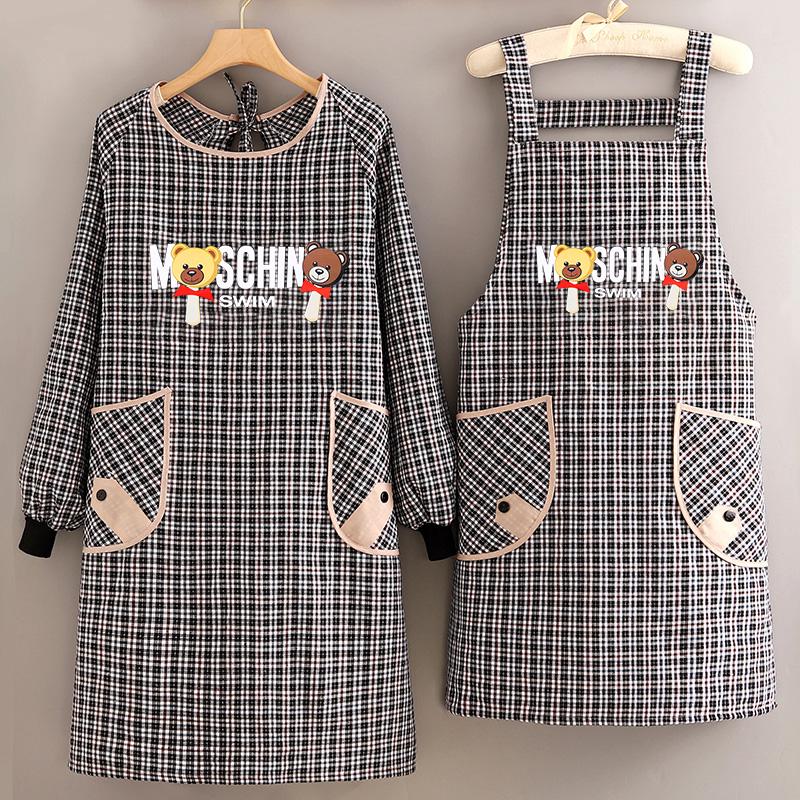 2023 Women's Cute Long Sleeve Kitchen Apron – Breathable, Stain & Wear Resistant Cooking Smock