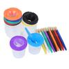 10 Stück Auslaufsichere Farbbecher Kindermalset mit Pinseln für Kleinkinder Kinder Vorschule