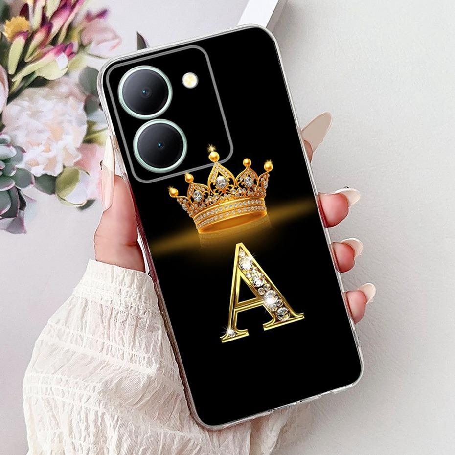 Fashion Letter Phone Case For Vivo Y36 5G (V2248) / Y27 5G (V2302) Clear TPU Slim Cover For Vivo Y36 Y27 5G Soft Silicone Cases