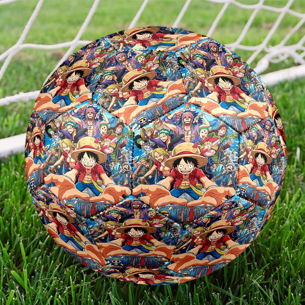 One Piece Print Size 5 Soccer Ball, Standard Match Football for Sports Game and Team Practice, Ideal Gift for Soccer Fans