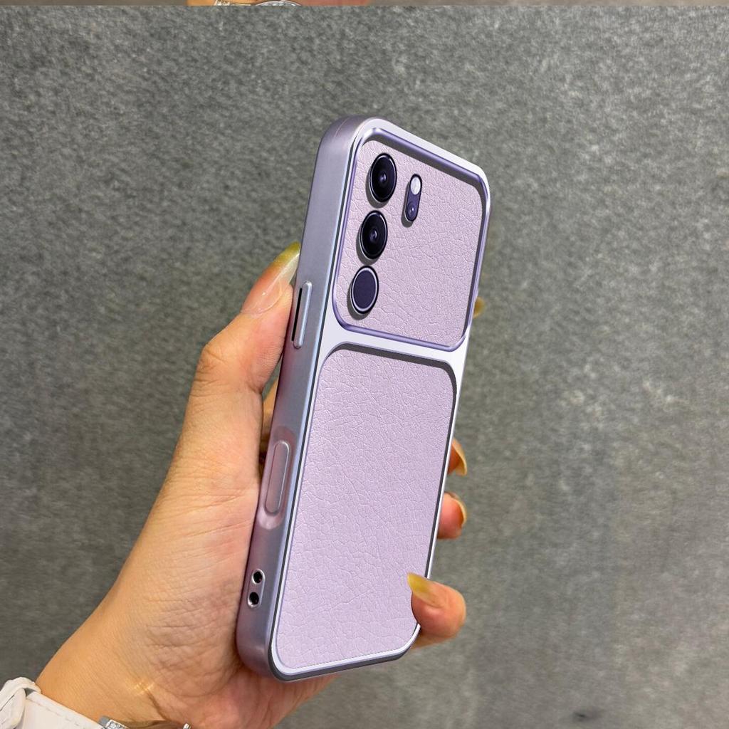 Luxury Faux Leather Case for Vivo V29 5G Shockproof Big Window