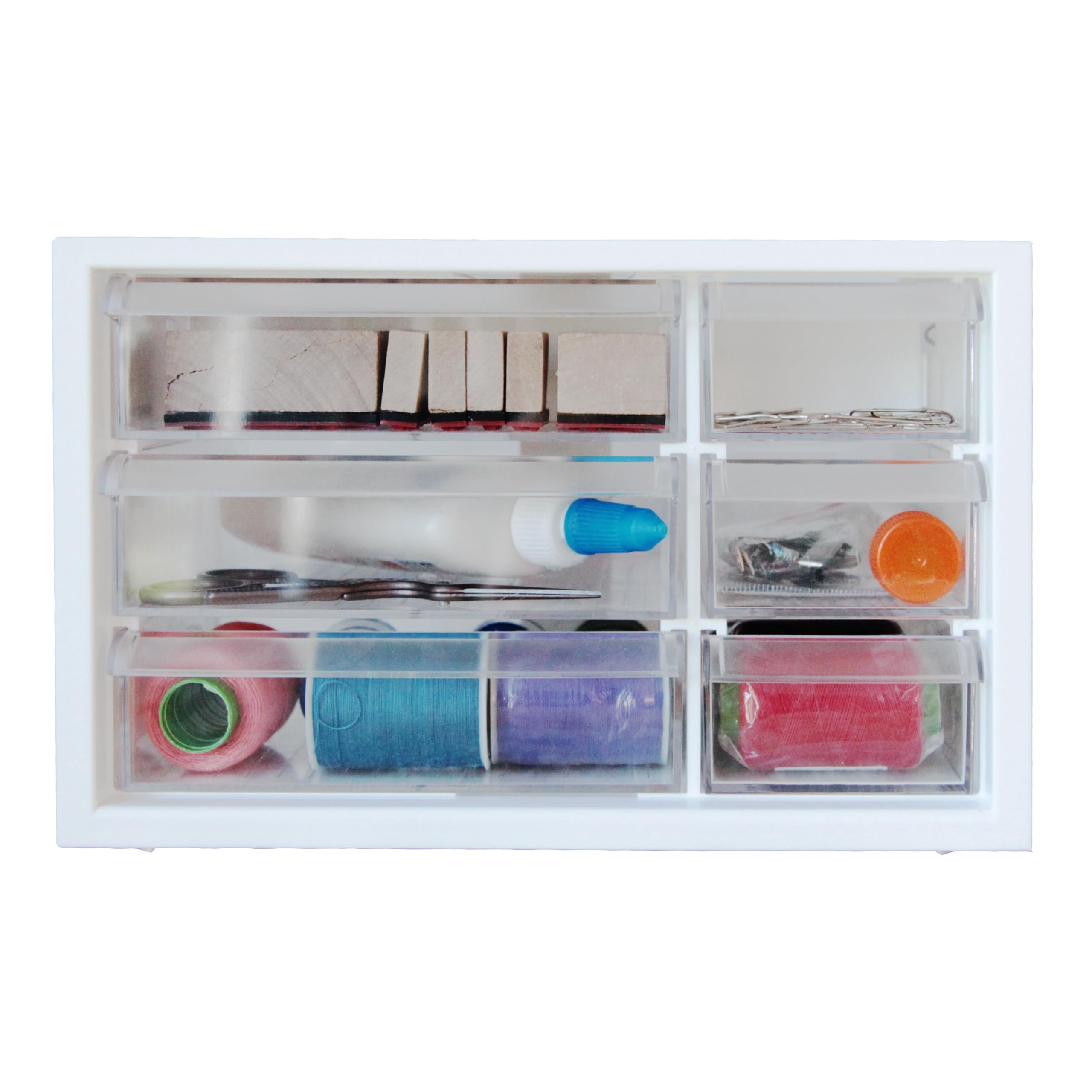 

Livinbox Desktop Storage Parts for Organizing Masking Organizing Resin Craft Plastic Model Makeup Small Item White 6-Drawer Case, Cabinet, Notes, белый