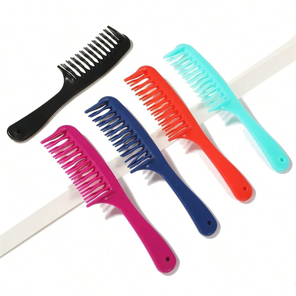 1pcs Double Row Tooth Massage Comb, Plastic Smooth Hair Comb, Dual Use Hairdressing Tool For Dry And Wet Hair, Non Damaging Hair Styling Comb