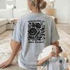Plus Size Summer Womens Black Floral and Plant Pattern Print TShirt Cotton Breathable Stylish Versatile Street Style Oversized
