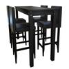 Day and Night - Day and Night High Kitchen Table with 4 Black Bar Chairs
