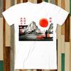 Japan Fish Man In Boat with Moon Japanese Dream Fishing Fishy T Shirt Adult Unisex Men Women Retro Design Tee Vintage Top A4918