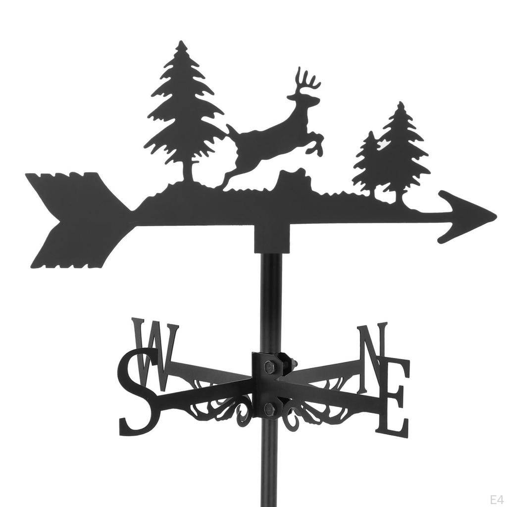 Kreativní korouhvička zahradní vytyčovací sada indikátoru směru větru Venkovní železný držák na střechu