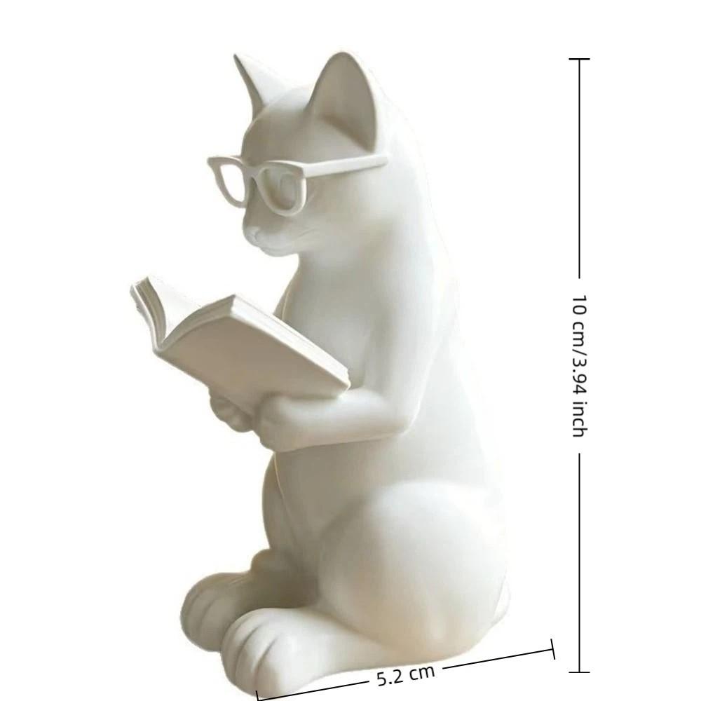 Artistic Cat Sculpture Plastic Glasses Cat Statue Cute Desktop Statue Desktop Decor