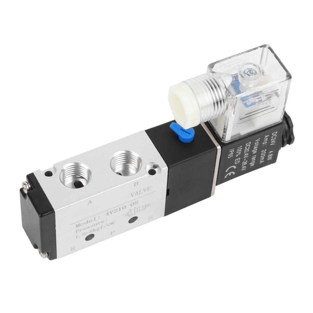 Pneumatisches Magnetventil 2 Positionen 5 Wege Magnetluftventil mit 8mm Anschluss Schalldämpfer