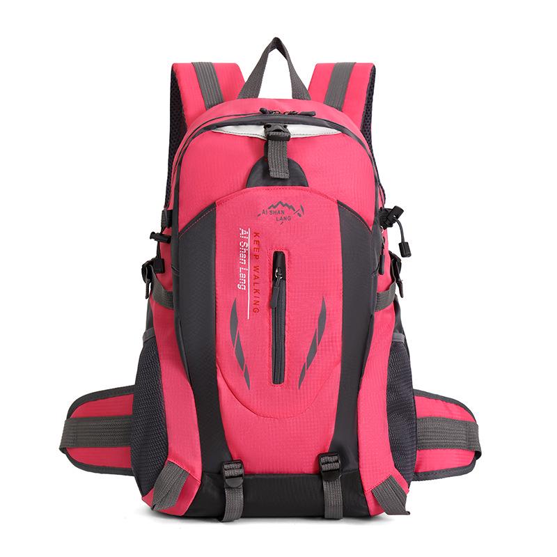 

Unisex Multifunctional Outdoor Hiking and Cycling Backpack 36-55L темно-рожевого кольору