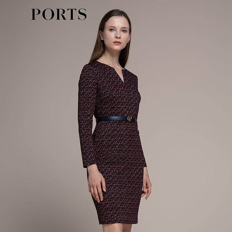 

PORTS Women s Autumn/Winter V-Neck Knit Long Sleeve Dress 4