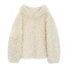"Curly Little Lamb" Shearling Hooded Leather Jacket