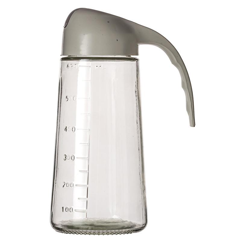 Automatic Opening And Closing Glass Oil Pot, Household Kitchen Leak-Proof Oil Pot, Large-Capacity Soy Sauce Bottle, Oil Bottle Retro Style