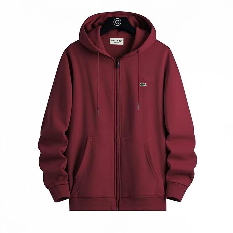 Herren Einfarbig Französische Fischmarke Bestickter Reißverschluss-Sweatshirt für Frühling/Herbst