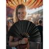 Hand Fans for Women Foldable, Solid Color Kung Fu Fan, Rave Fan - Large Folding Fan, Nylon-Cloth Vintage Retro Fabric Fans Chinese Kung Fu