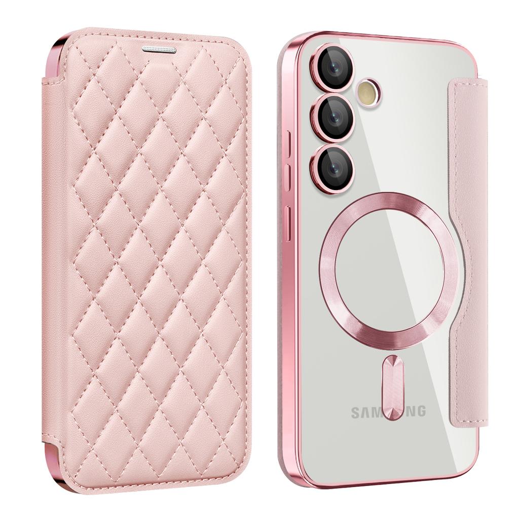 Manyetik Cüzdan Deri Telefon Kılıfı Samsung S22 S23 S24 S25 plus Ultra A55 A35 A16 A05 Kablosuz Şarjlı Kapaklı Kapak Magsafe Kart Tutucu