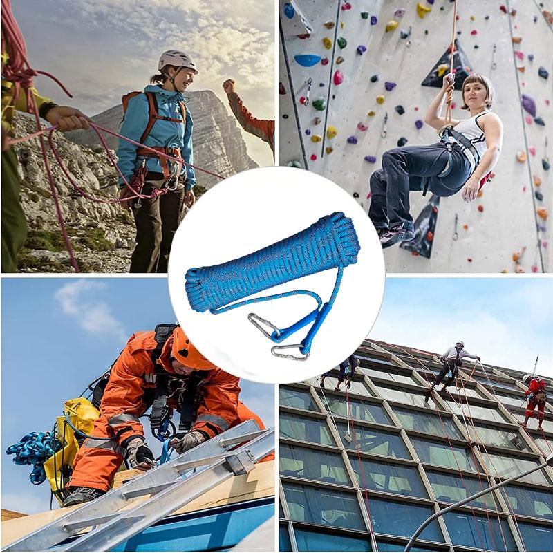 Safety Escape Rock Climbing Rope Rock Climbing Rope Outdoor Safety Rope Fire Rescue Climbing Rope Red and Blue Climbing Ropes