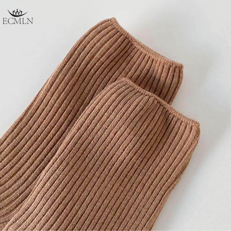 Autumn Winter Red Brown Color Series Women Loose Socks Rib Cotton Fashion Basic Daily Classic Sock Female
