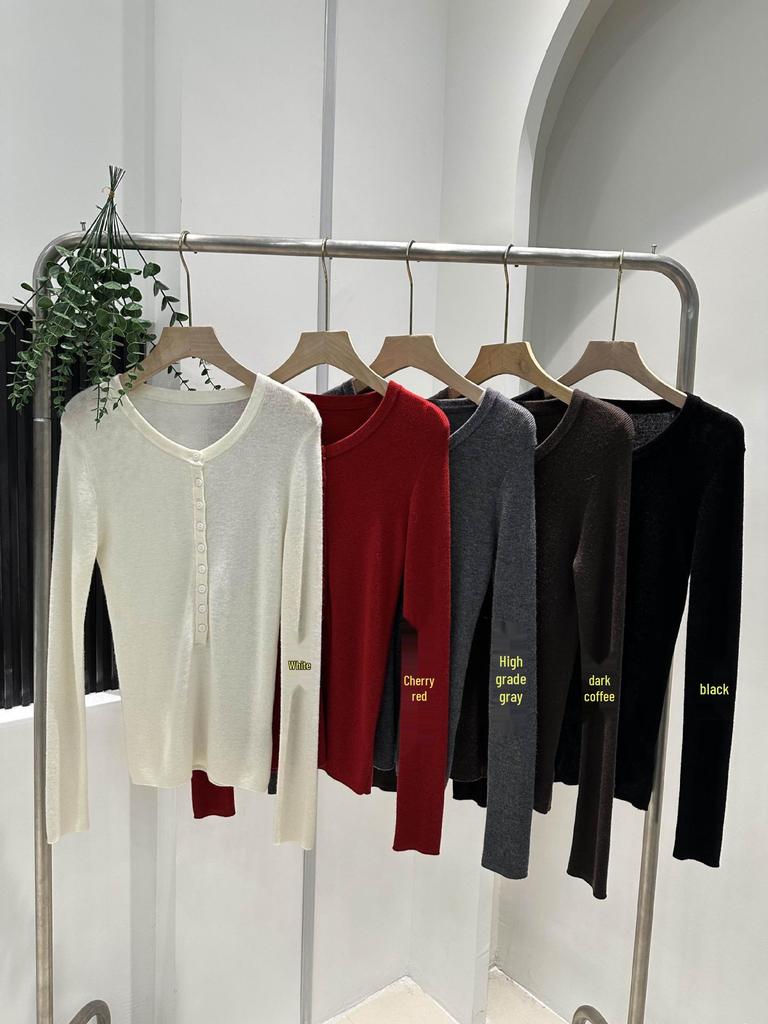 Maillard Women's Retro Wool Henley Pullover - Autumn/Winter Knitwear