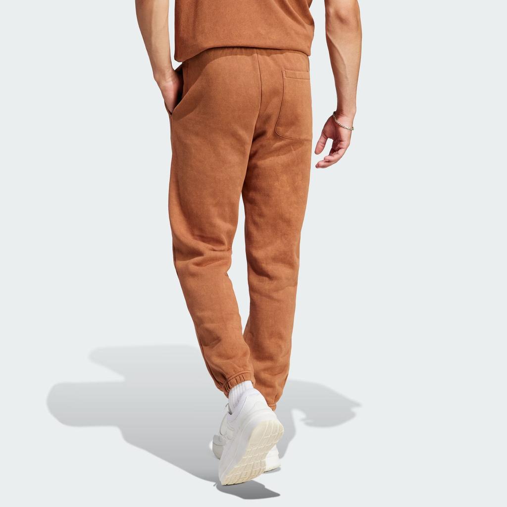 Adidas All Season Garment Wash Pants With Solid Logo Men Pants Brown IB4075