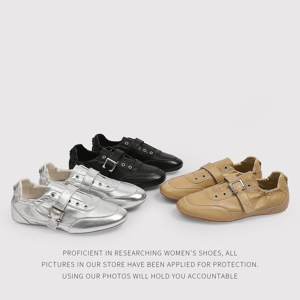 The First Layer Of Cowhide German Training Shoes For Women'S Explosive Flat-Soled Forrest Gump Shoes Is Super Popular And Versatile Silver Sports And