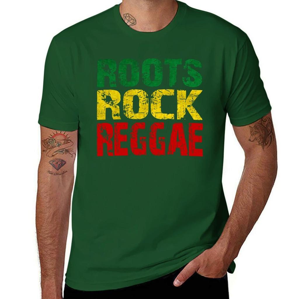 ROOTS ROCK REGGAE T-Shirt Vintage Cute Tops Customizeds Mens Clothes