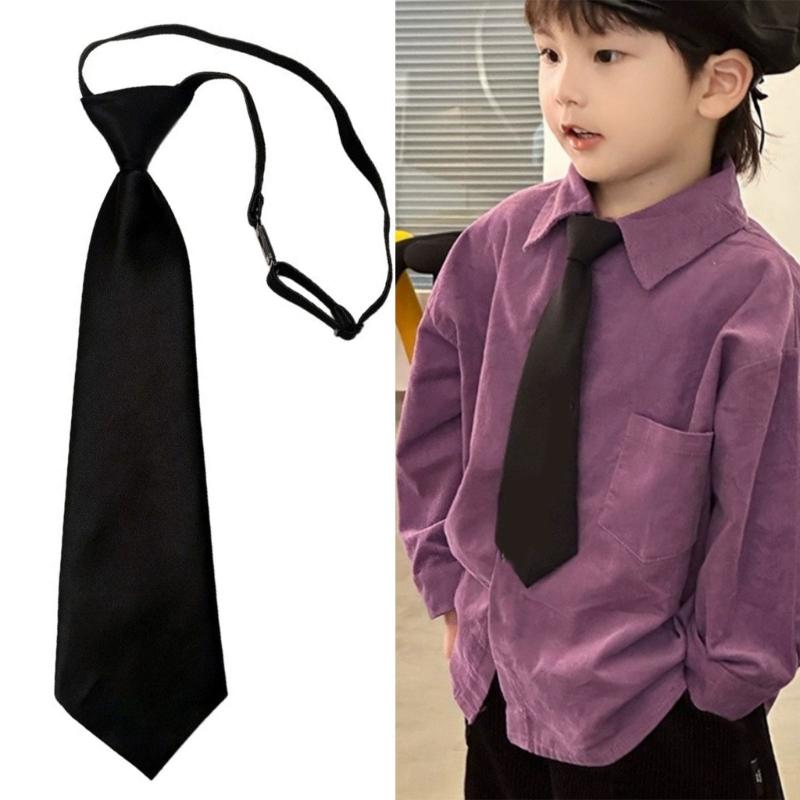 Soft Stretchable Kids Necktie Flexible Adjustment School Occasion Neck Tie For Children Uniform and Everyday Wear