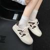 Leather round head white shoes women's new autumn platform versatile leisure sports