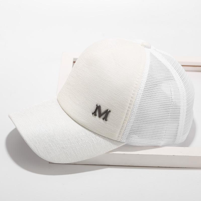 Hat Women's Spring Summer Versatile M Letter Label Cap Back Net Fashion Sunshade Sunscreen Cap Baseball Cap Tide