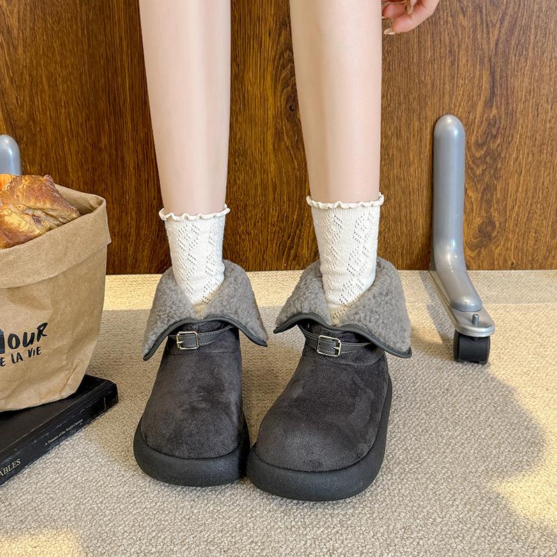 Women's soft elastic winter two-wear warm cold-proof padded snow boots thick-soled non-slip wear-resistant outdoor leisure sports cotton boots