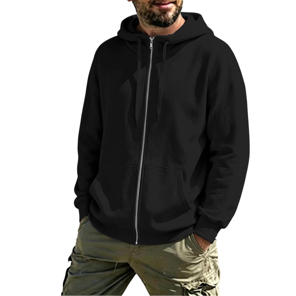 Men's Casual Zip-Up Hoodie Sweatshirt Jacket with Pockets