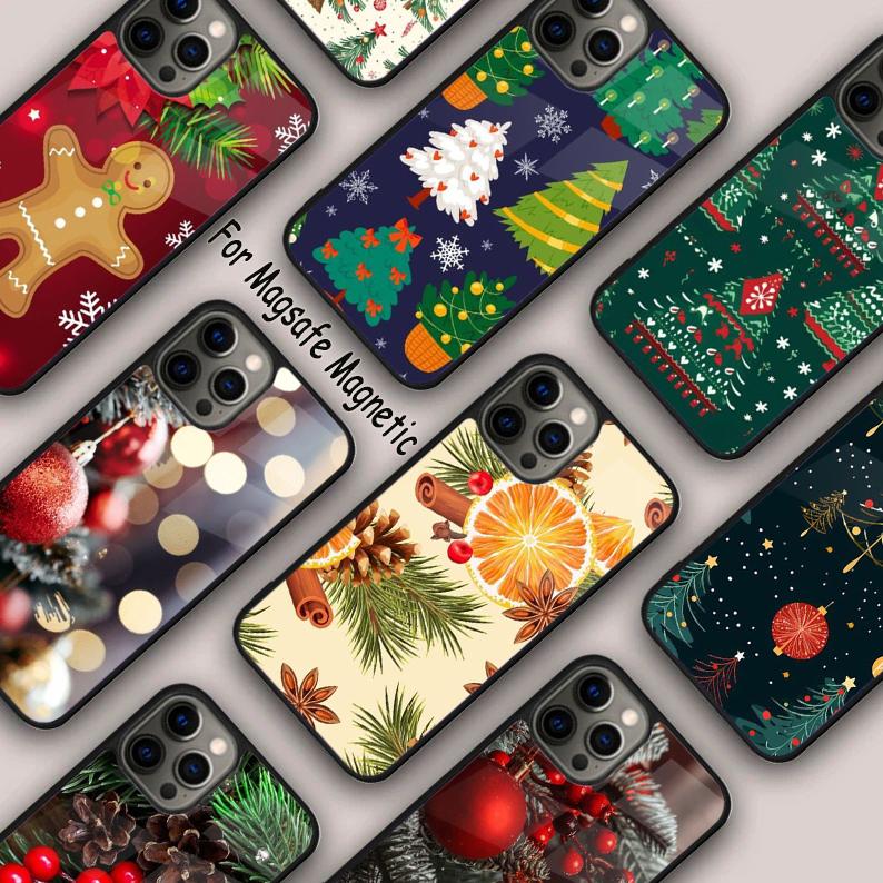 Christmas Tree New Year Art Magnetic Phone Case For APPLE iPhone 17 Air 16 14 13 12 Pro Max 15 Plus Charge MagSafe Cover