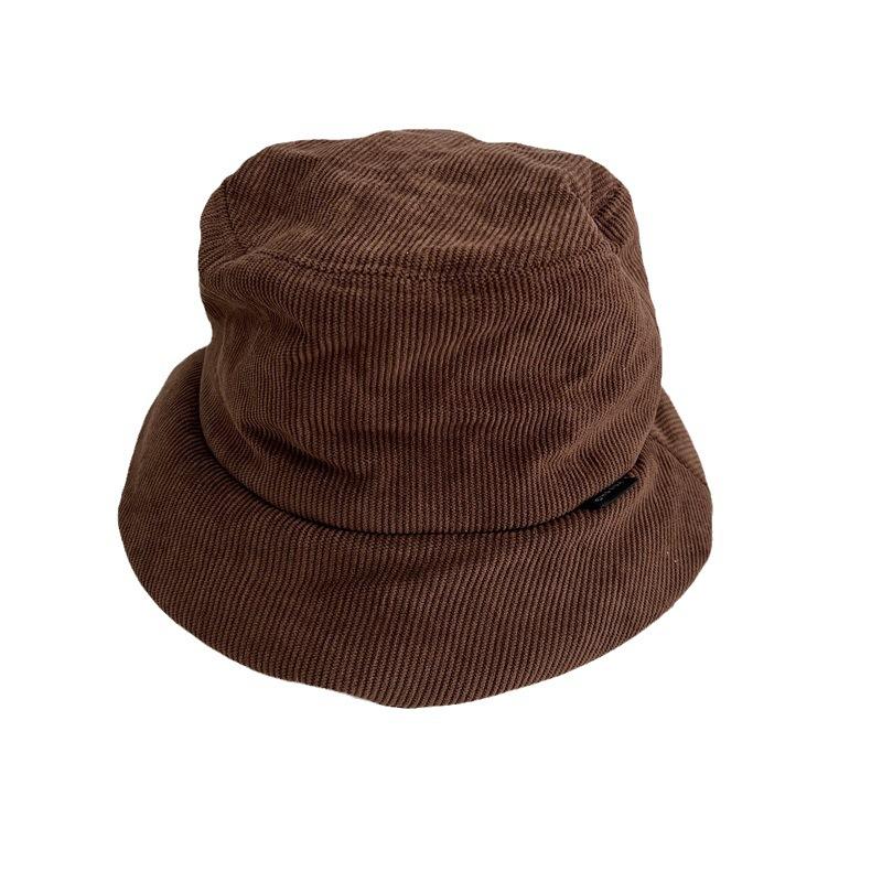 Corduroy padded short eaves bucket hat women autumn and winter thickened warm simple wind fashion basin hat men
