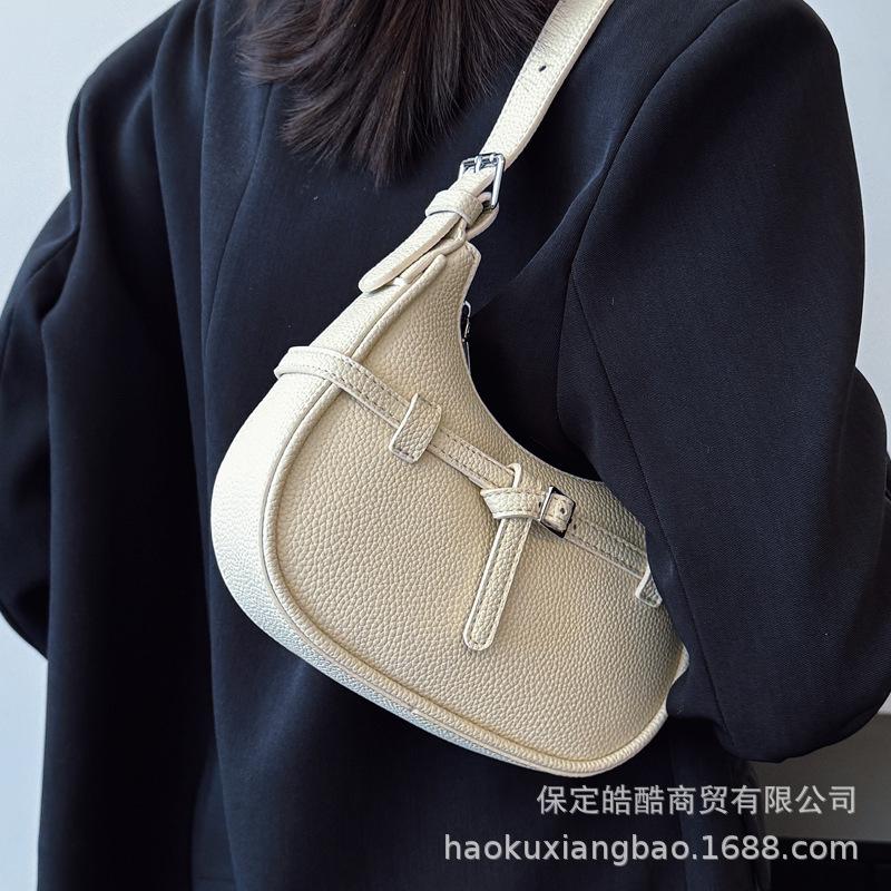 2025 Spring and Summer New Armpit Bag Casual Fashion Versatile Bag Bag Dumpling Bag Shoulder Messenger Bag High-end Niche