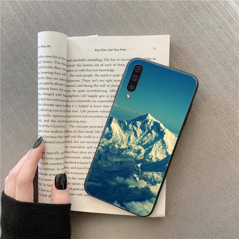 Mountain Peak Forest Snow mountain White smoke Phone Case For Samsung Galaxy A7 A50 51 A70 80 A40 A20 A30 A8 A6 A8 Plus A9 A71