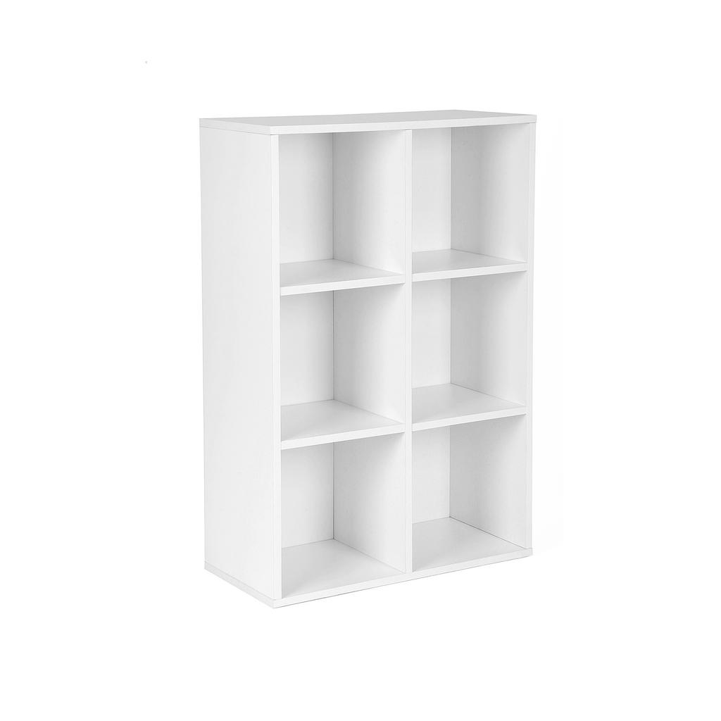 VASAGLE Wooden 3-Tier Bookcase Book Shelf Display Storage Shelf with 6 Compartments White