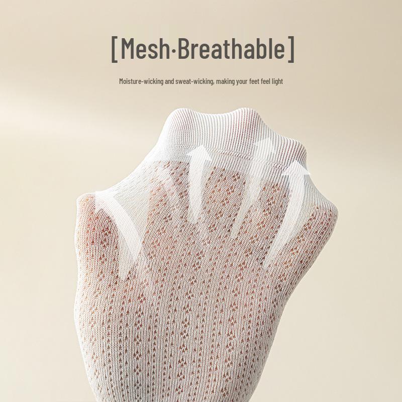 Women's Korean-Style Ruffle Mesh Maternity Socks - Breathable Cotton, Mid-Calf, Loose Cuff, Summer Socks
