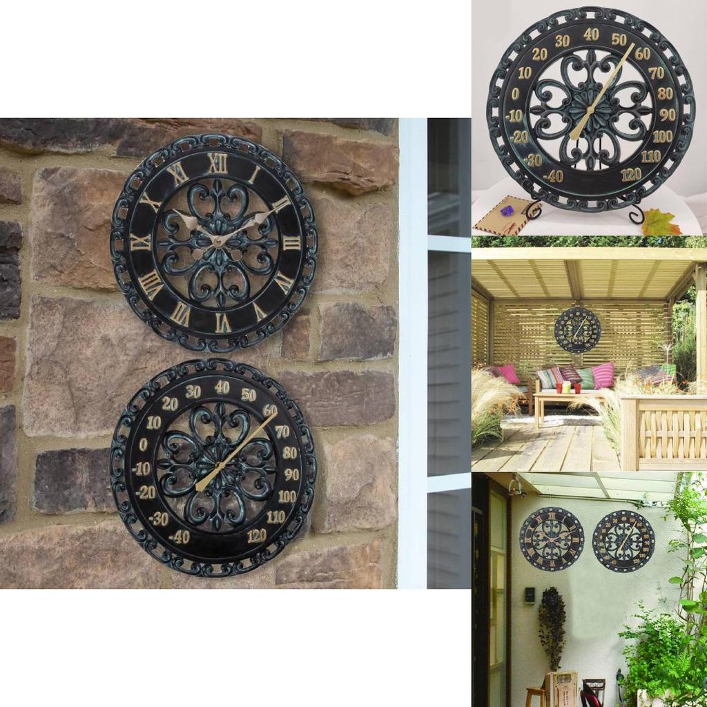 Vintage Wall Thermometer With Resin Frame For Garden And Living Room Decor