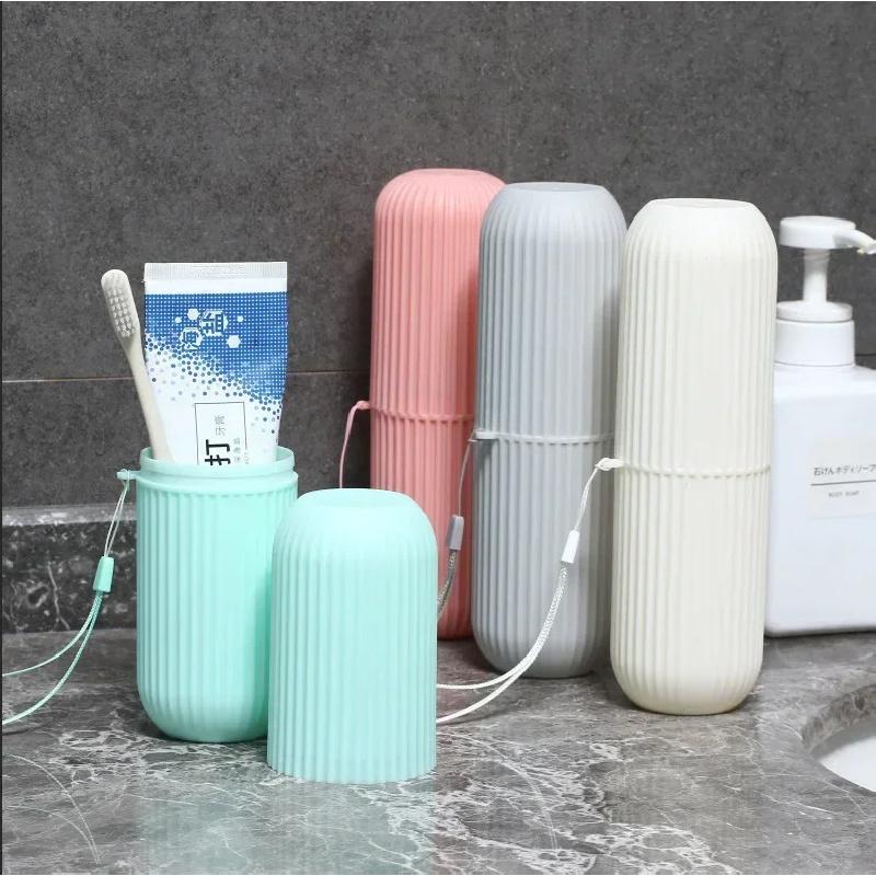 1/2/3/S Portable Toothbrush Cup Bathroom Toothpaste Holder Storage Case Box Organizer Travel Toiletries Storage Cup