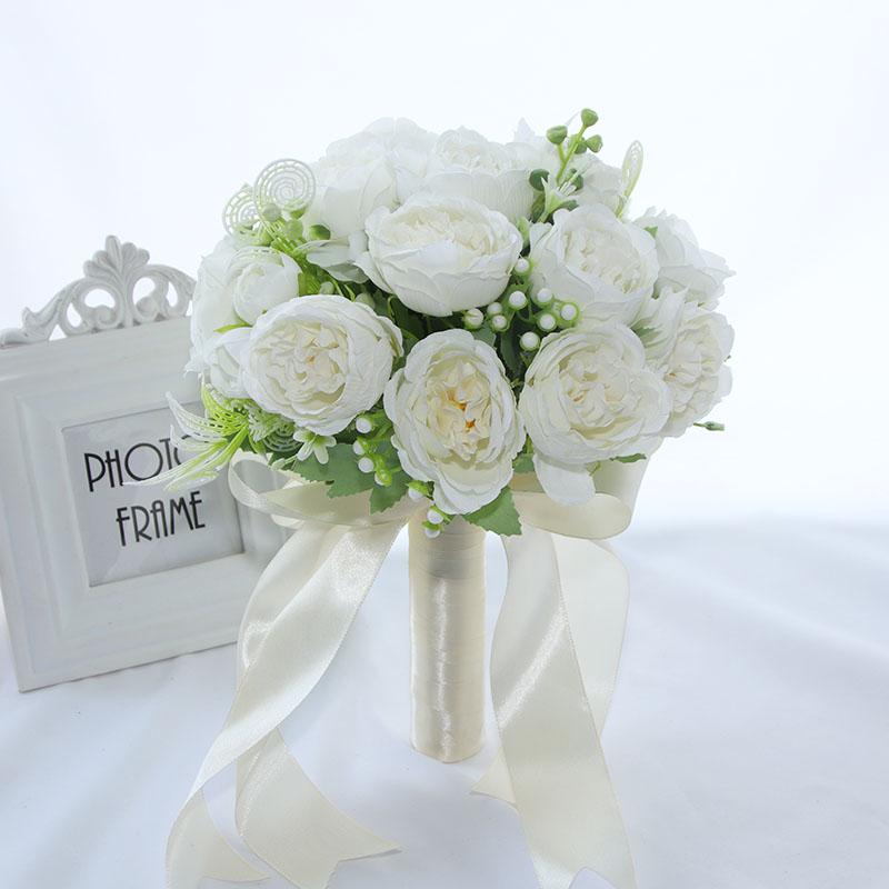 Korean Style Bridal Bouquet for Weddings - Artificial Flower Ball for Bridesmaids & Photo Props