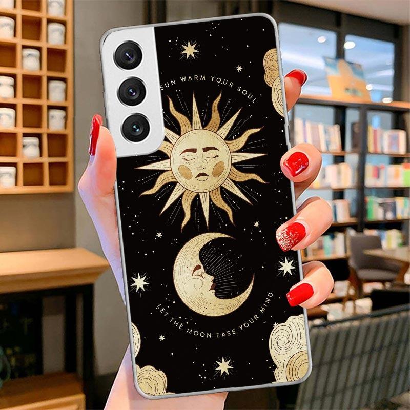 Funny Sun Moon Face Cover Phone Case For Samsung Galaxy S26 S25 Edge S24 Ultra S23 S22 Plus S21 S20 FE Soft Fundas Shell Galaxy