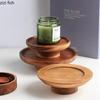 High Footed Dessert Plate Cake Stand Wooden Snack Plate Dim Sum Dish Fruit Bowl Dried Fruit Plates Candy Tray Bread Plates