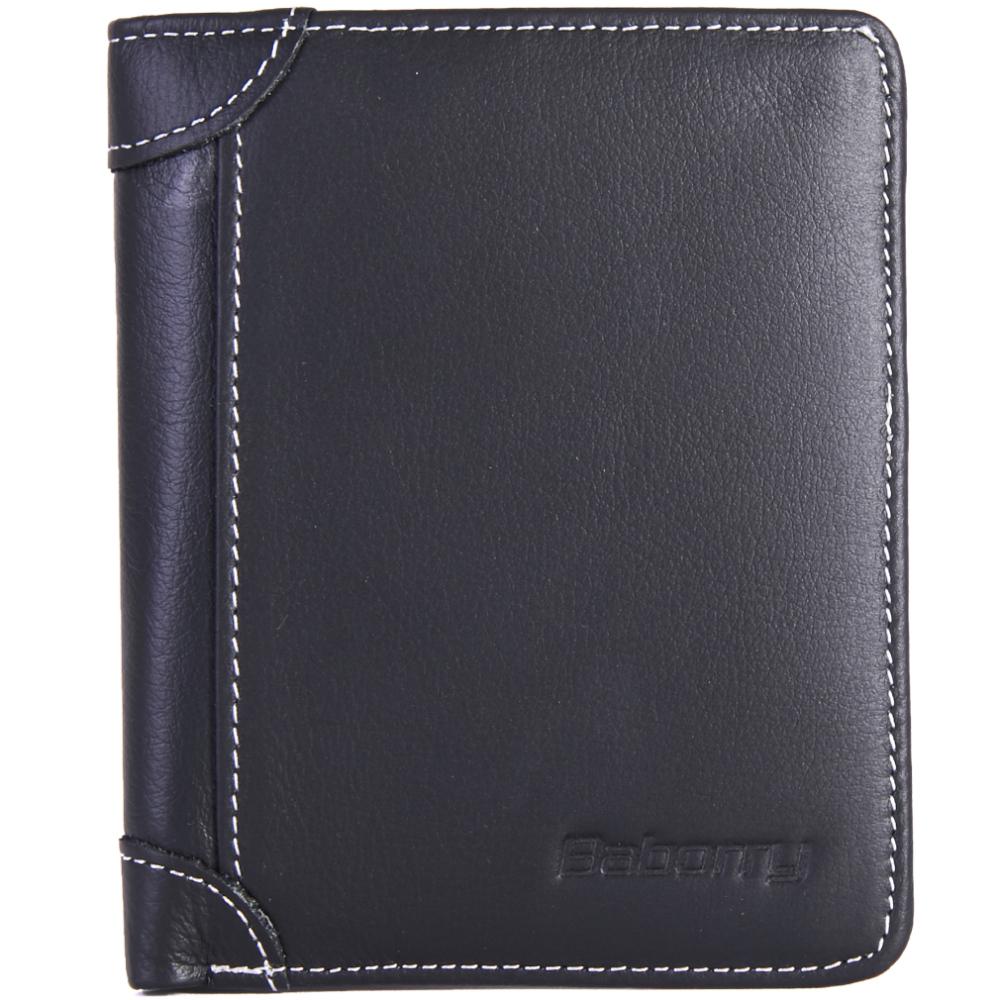 Men's Cow Leather Wallet Money Pockets Credit/ID Cards Holder Purse 2 Colors