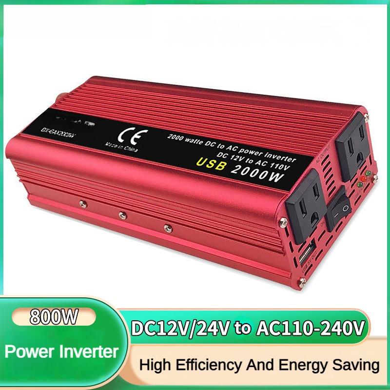 Household Modified Sine Wave Power Inverter High Power Portable Car Inverter Dual USB Power Converter 24V-220V 1500W