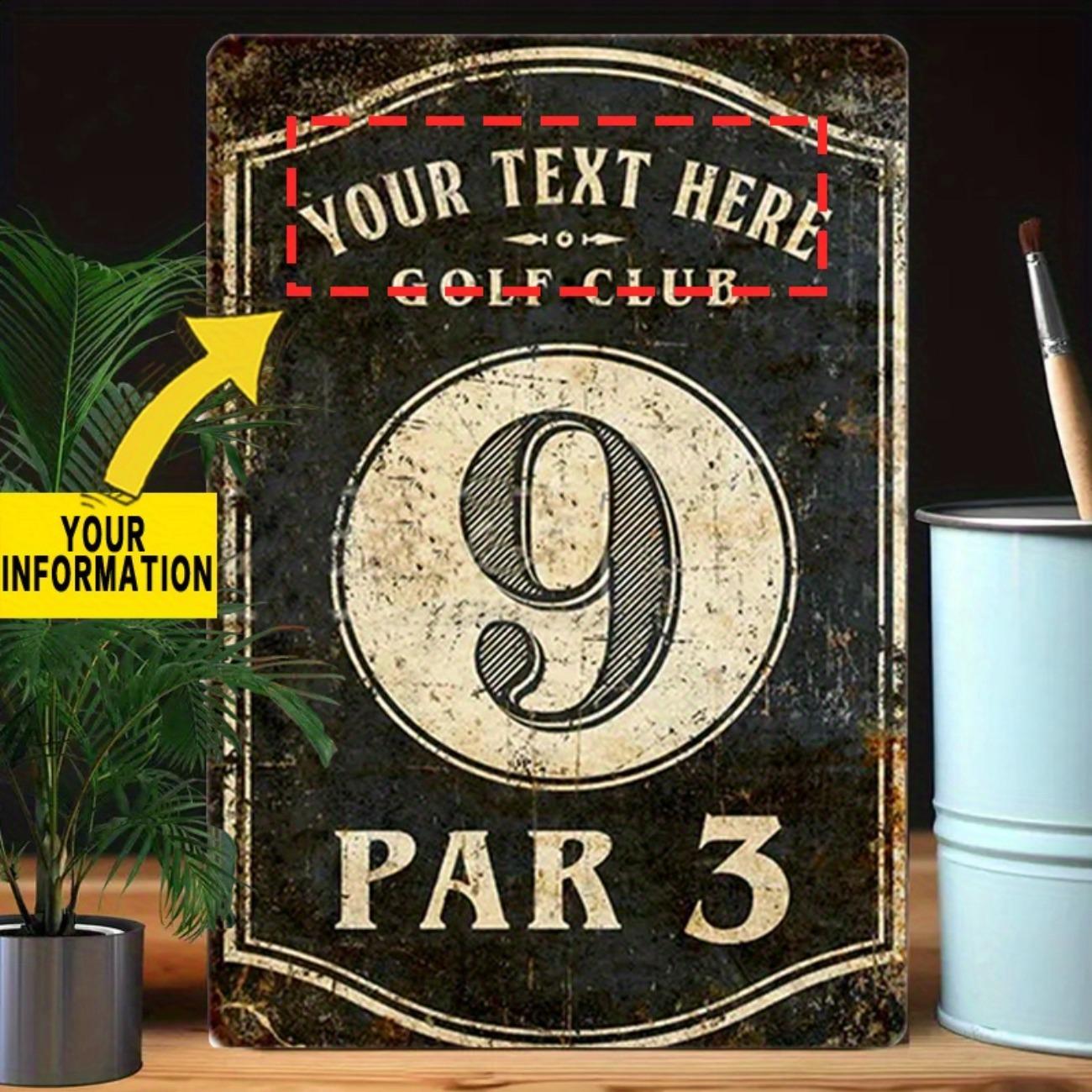 Personalized Custom Text Golf Club Tin Sign Metal Wall Art Home Decor белый