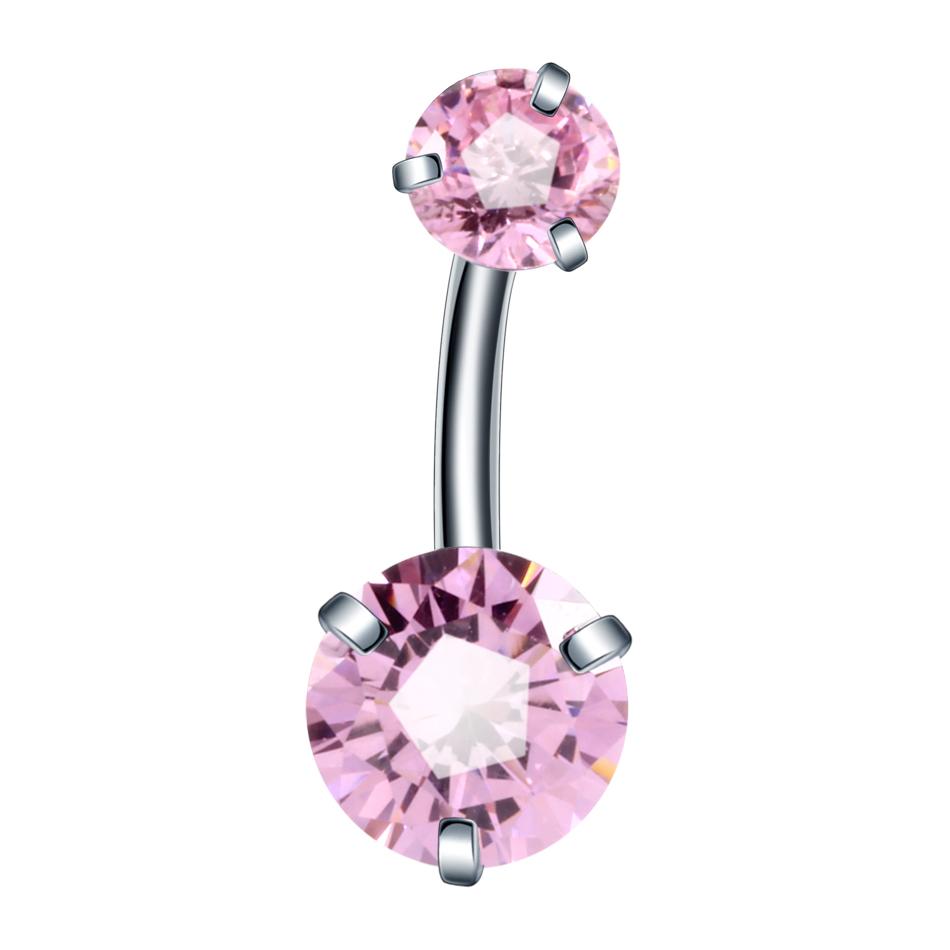 1PC Surgical Steel Crystal Belly Button Piercings 14G Heart Belly Piercing CZ Navel Ring Nombril Belly Rings Sexy Women Jewelry