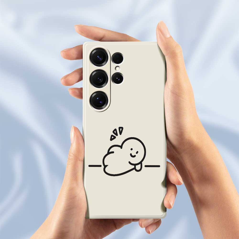 For Samsung Galaxy S25 Ultra Case Stick Figure Pattern Printing Straight Edge TPU Phone Back Cover