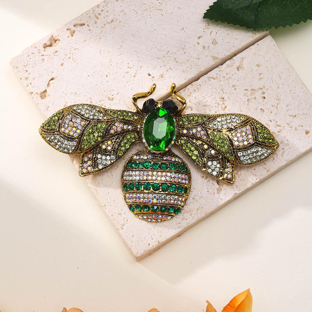 Rhinestone Pearl Bee Brooch Pin - Crystal Insect Jewelry With Gold Plating For Women