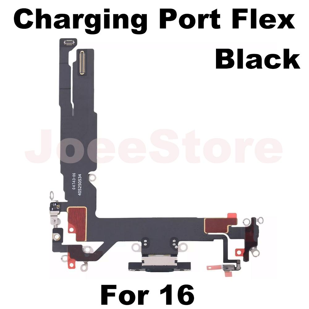 Charging Port Flex Cable for iPhone 15 16 Pro Max Plus 15Pro 16ProMax USB Charger Dock Connector With Microphone Ribbon Repair